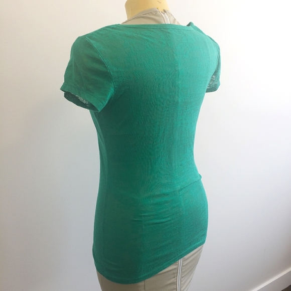 Jules & James Jade Green Burnout Tee Shirt - Picture 2 of 4